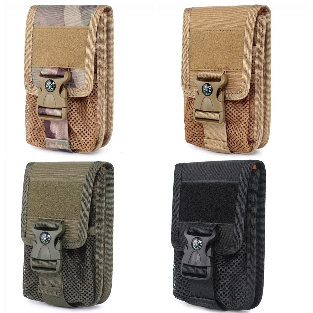 Tactical 7-inch Waist Mobile Phone Case Dual Molle Cigarette Box Lighter Card Affordable Variation Storage Bag