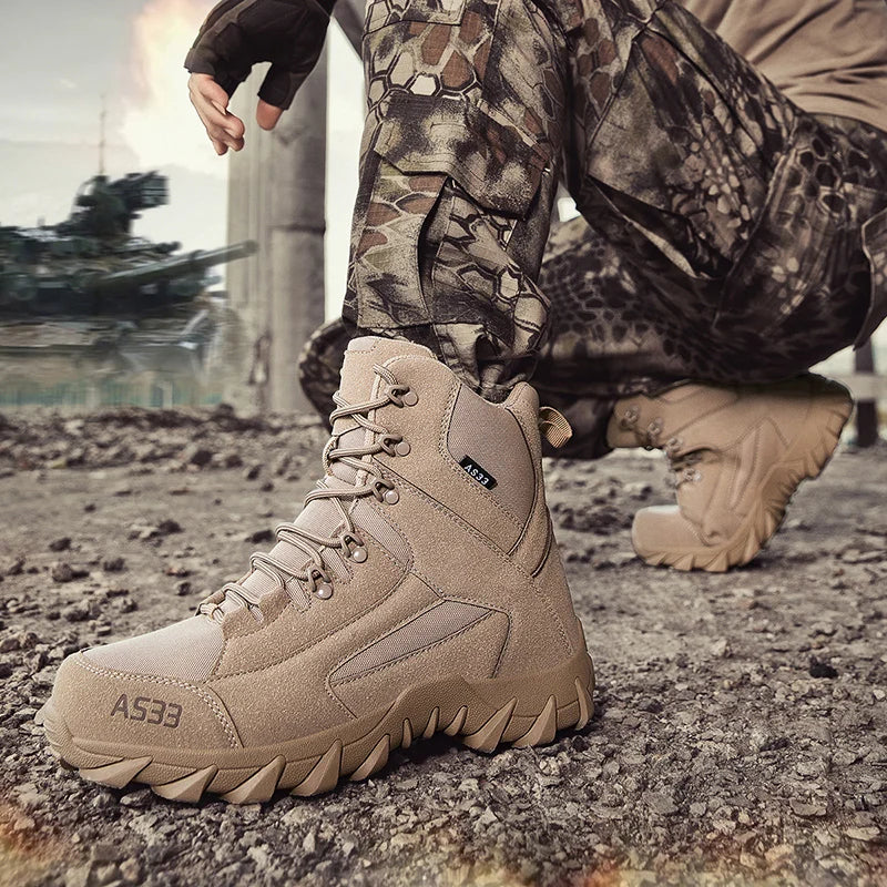 Brand Men Tactical Boots Military Plus Size Hunting Boot Motorcycle Outdoor Ankle Hiking Shoes Waterproof Casual Climbing Shoes