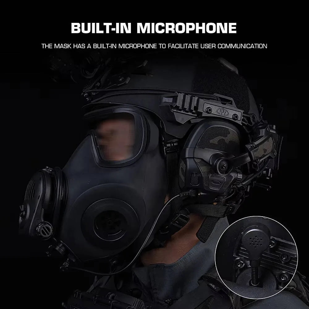 Non-Functional FM-53 Gas Mask simulation Model with Microphone & Heat Dissipation, Dummy Tactical Mask CS Cosplay Game Hunting