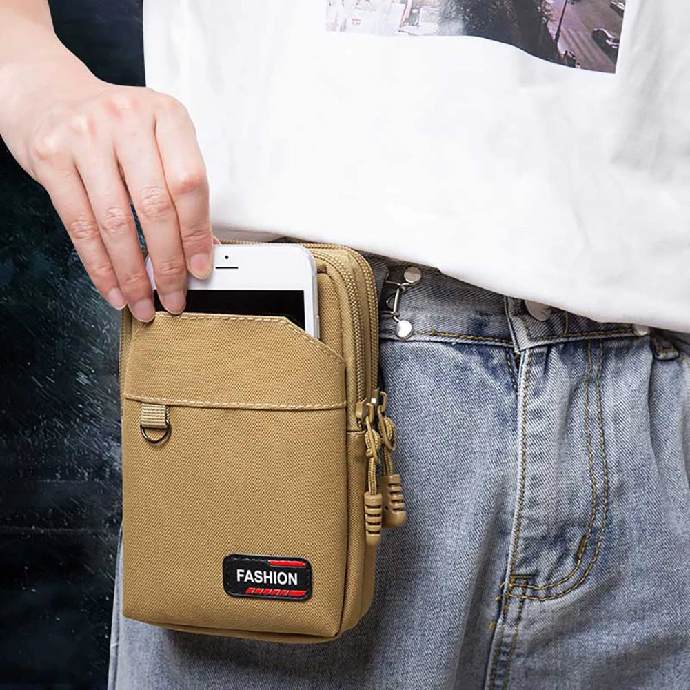 7 Inch Mobile Phone Pocket Portable Phone Organizer Bag Nylon Wear- Lightweight for Outdoor Camping Hunting