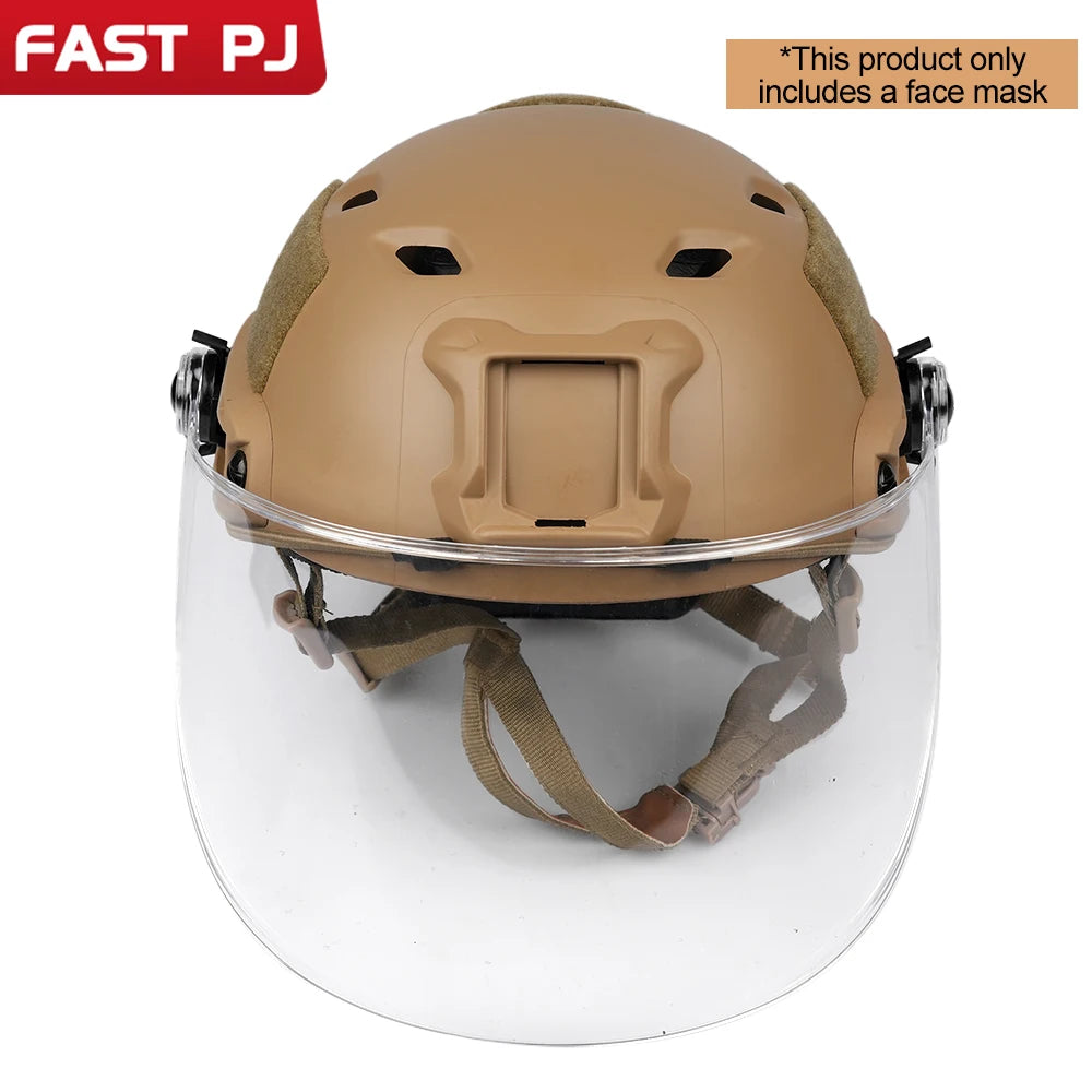 FAST/MICH Tactical Helmet Goggles - PC Clear Protective Visor, Rail-Mounted for IBH Protective Helmet