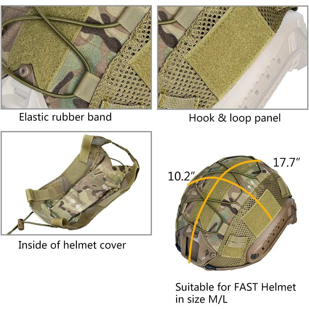 BOOIU Tactical Fast Mich Helmet Cover PJ MH BJ Helmet Cover Air Gun Hunting Helmet Fabric CS War Game Sports Helmet Cover