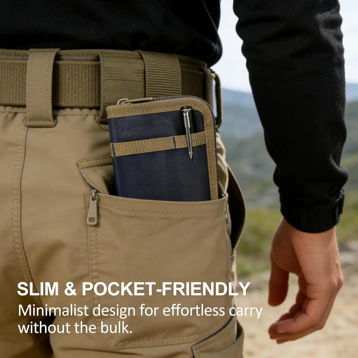 Pocket Notebook Cover Waxed Canvas 3.5''x 5.5'' Journal Cover Tactical Field Notes Notebooks Protective Case EDC Organizer