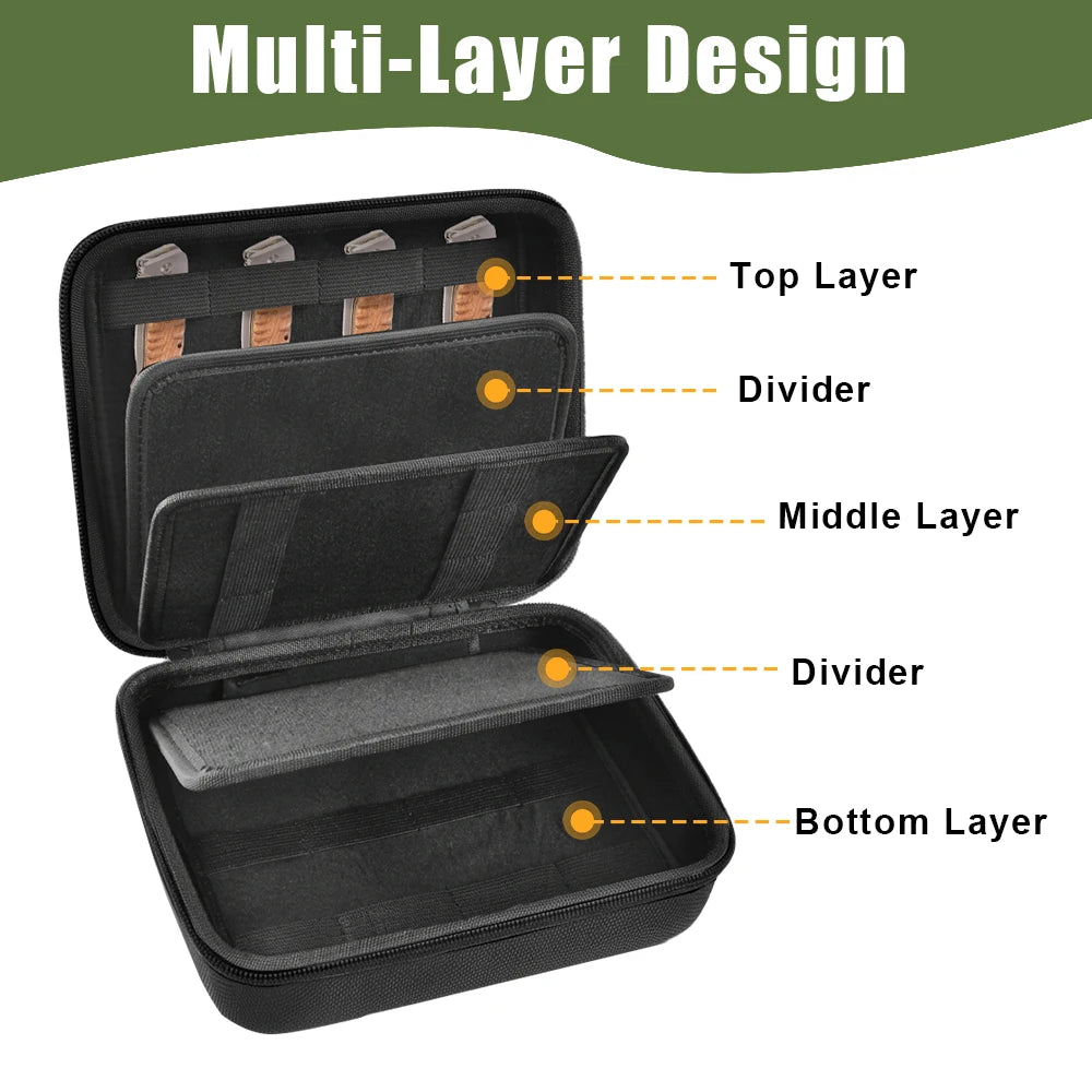 16-24 Folding Knives Storage Case Pocket Knife Display Case Hunting EDC Knives Collection Holder Tactical Knife Bag Organizer