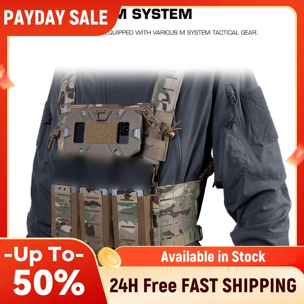 Tactic Chest Rig Reusable Tactic Chest Armor Management Panel Hunting Vest Panels for Diary Card Battery Utility Storage Pouches