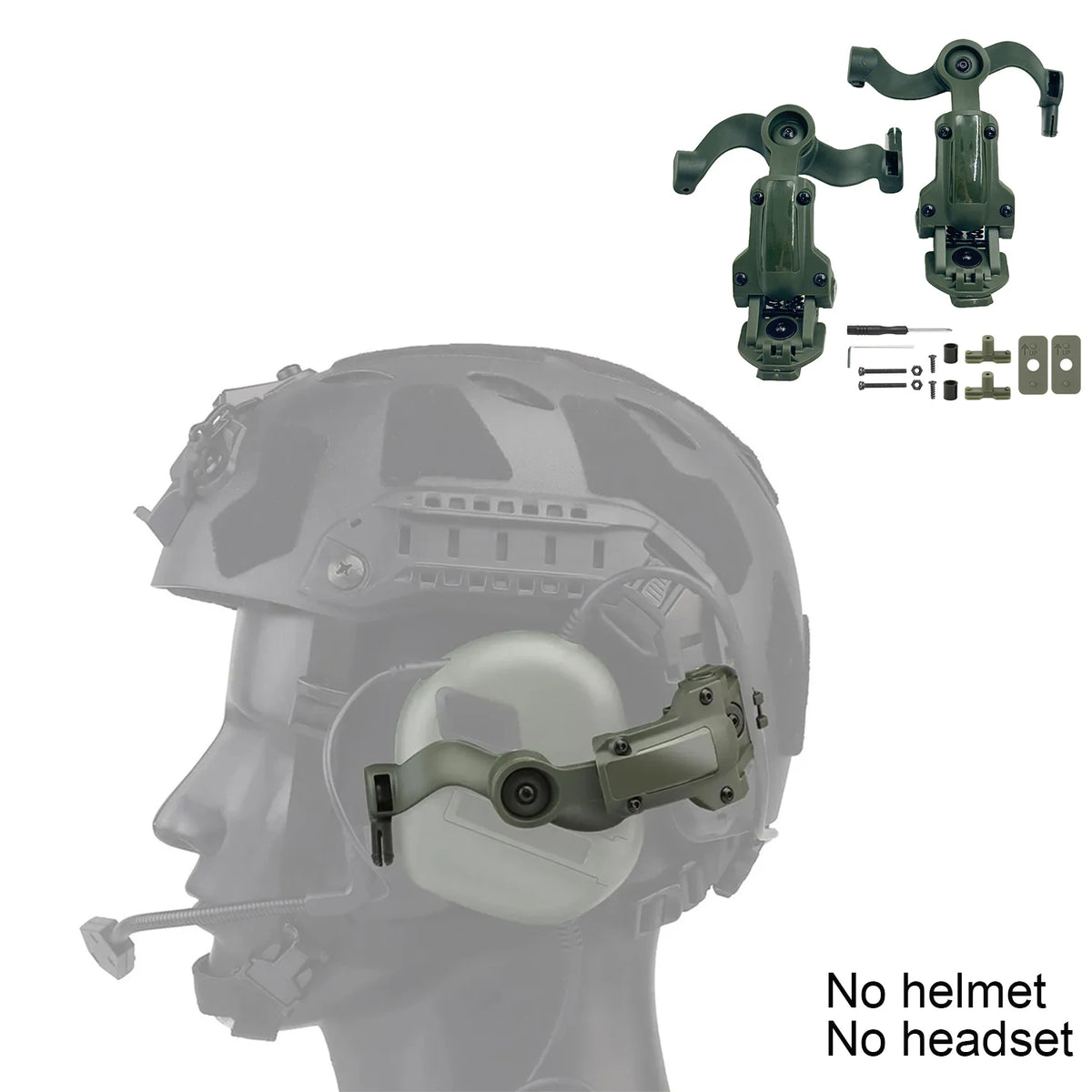 Multi-Angle Rotation Helmet Rail Adapter for Tactical Headset Fit OPS Core ARC and Team Wendy Rail