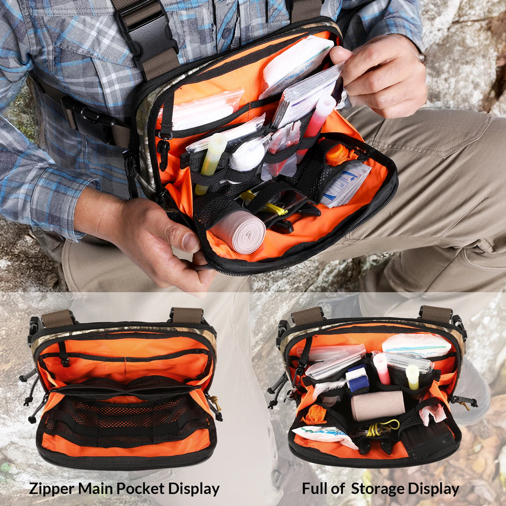 VOTAGOO Tactical Chest Bag 2L – EDC Molle Chest Rig CCW Compartment Adjustable Strap Outdoor Gear Practical Equipment Pouch