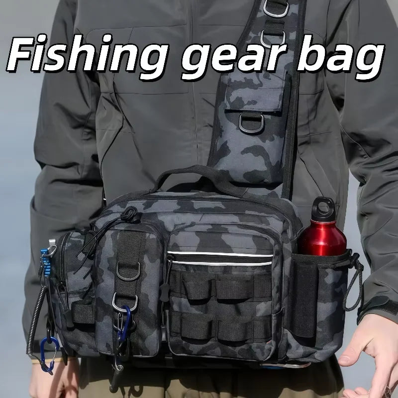 Outdoor Fishing Bag, with a Built-in Storage Space for Holding Fishing Bait and a Place to Fix the Fishing Rod Tactical Bag.