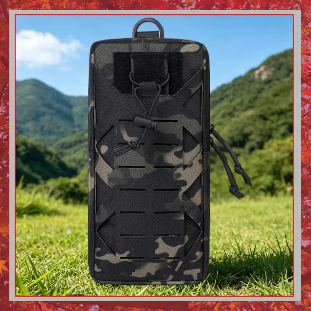 Portable Tactic EDC Pouch with Drainage Hole Outdoor Survival Tool Storage Bag Oxford Cloth for Outdoor Travel Hiking Camping