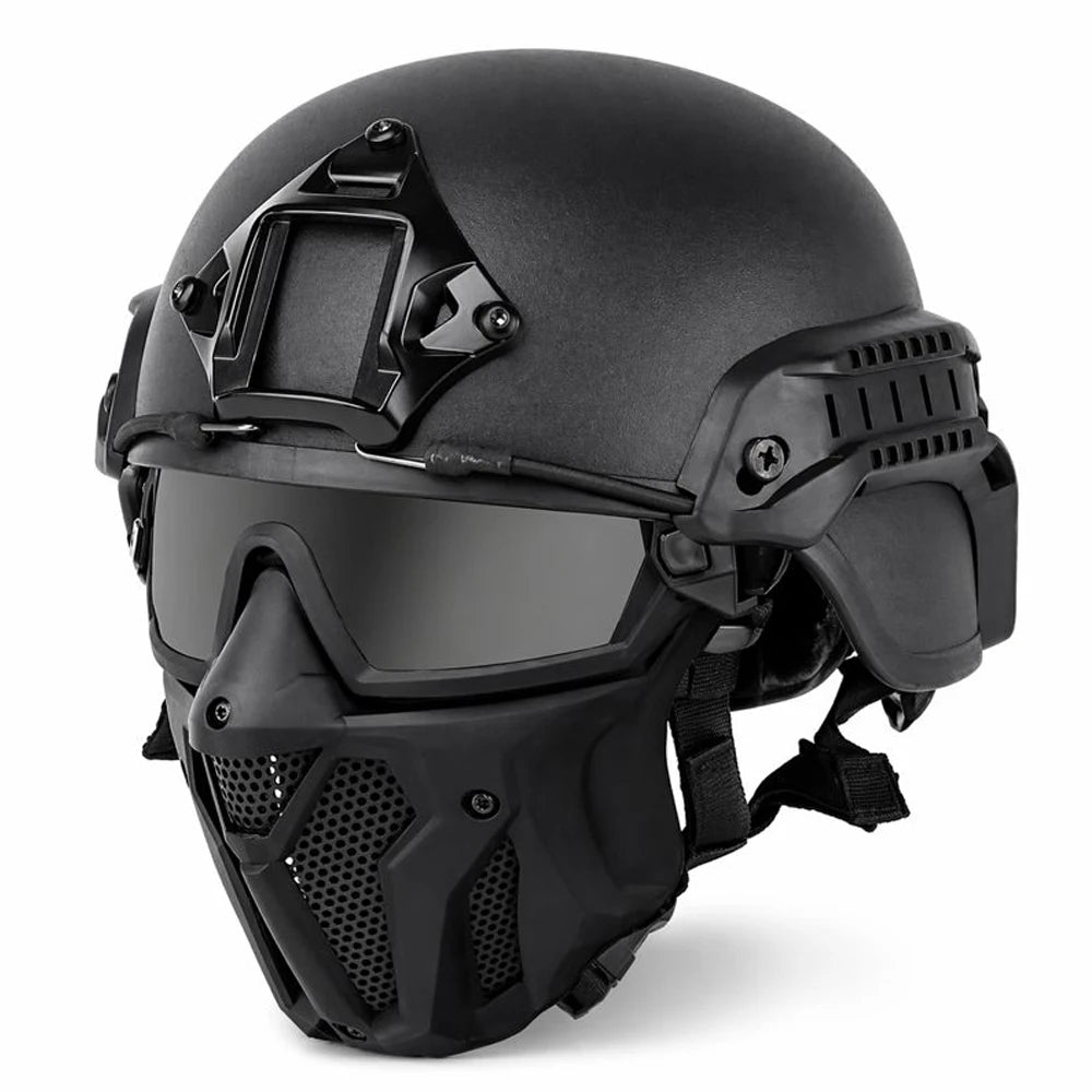 Tactical Helmet Set with Mask Goggles and Tactical Airsoft Paintball ACH Helmet for Airsoft Paintball CS Games