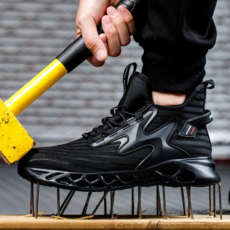Lightweight Fashion Men Work Safety Shoes Anti-smashing Steel Toe Cap Construction Indestructible Boots Sneakers Male Footwear