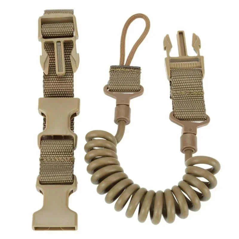 Multi-purpose Spring Lanyard Outdoor Wear-Resistant Elastic Key Chain Safety Rope Anti Loss Military Tactical Lanyard