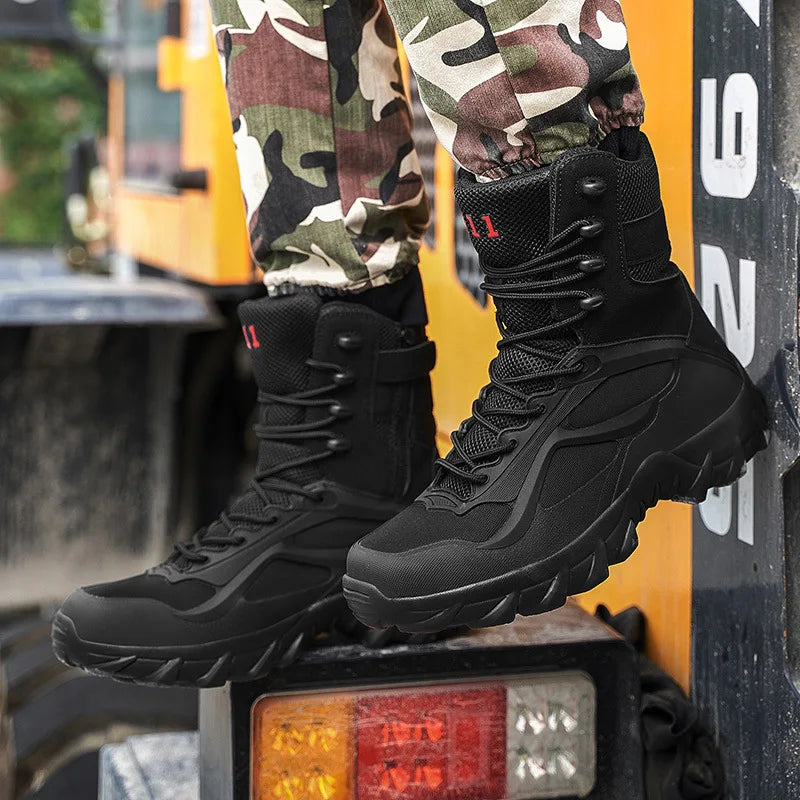 Lynjacye Large Size 48 47 Sports High Top Military Boots Male Special Forces Combat Boots Desert Outdoor Hiking Shoes
