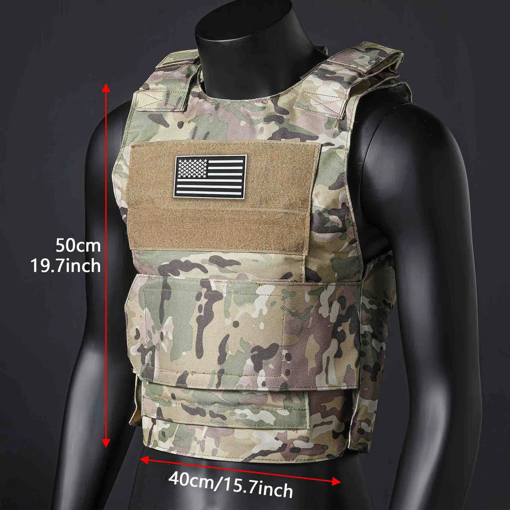 (Gift of American Flag) Quick Detachment Training Outdoor Vest Wilderness Adventure Equipment Training Clothes Black Eagle Vest