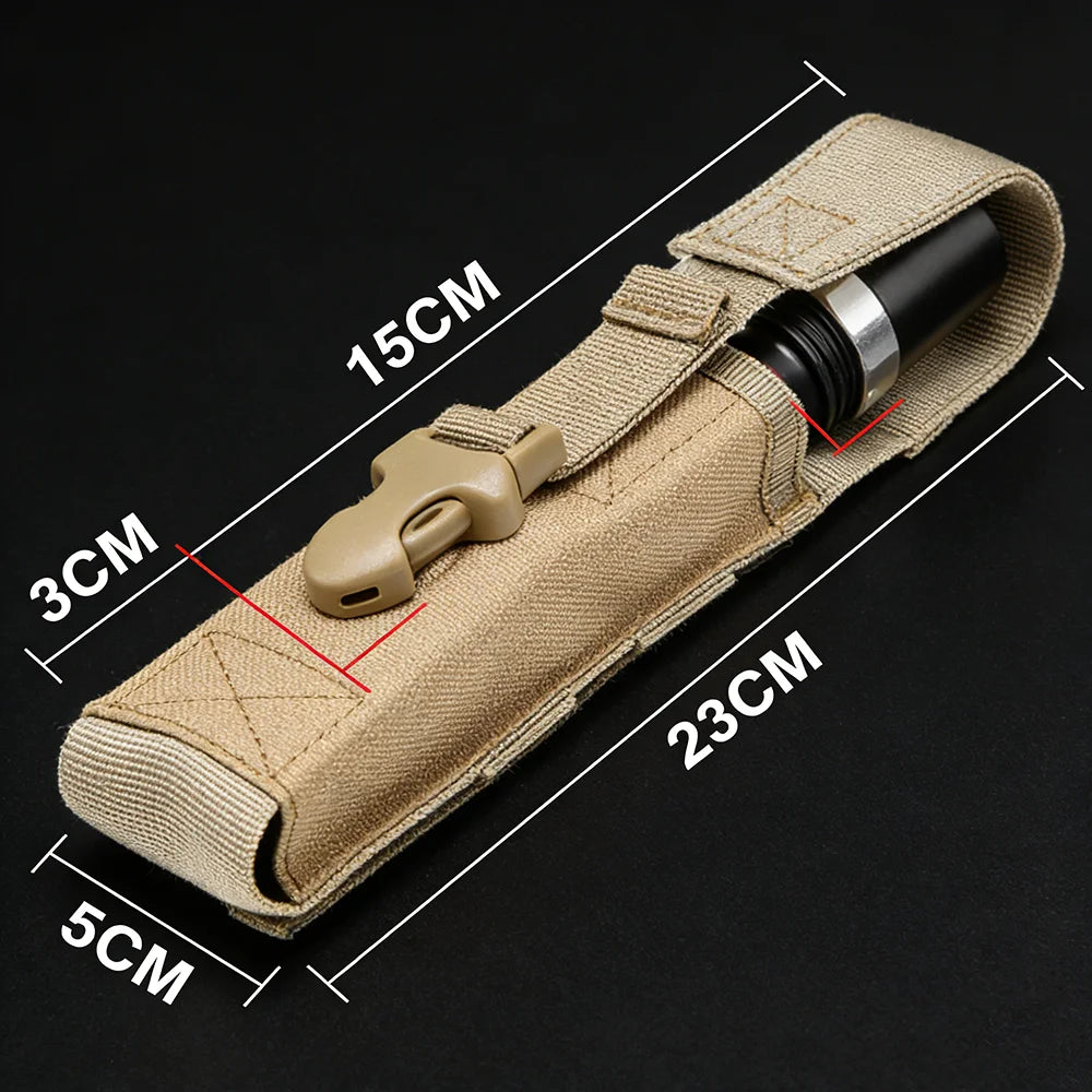 Molle Flashlight Pouch EDC Torch Holder Waist Bag Outdoor Camping Hiking Hunting Tool Organizer Multi-Purpose Scissor Case