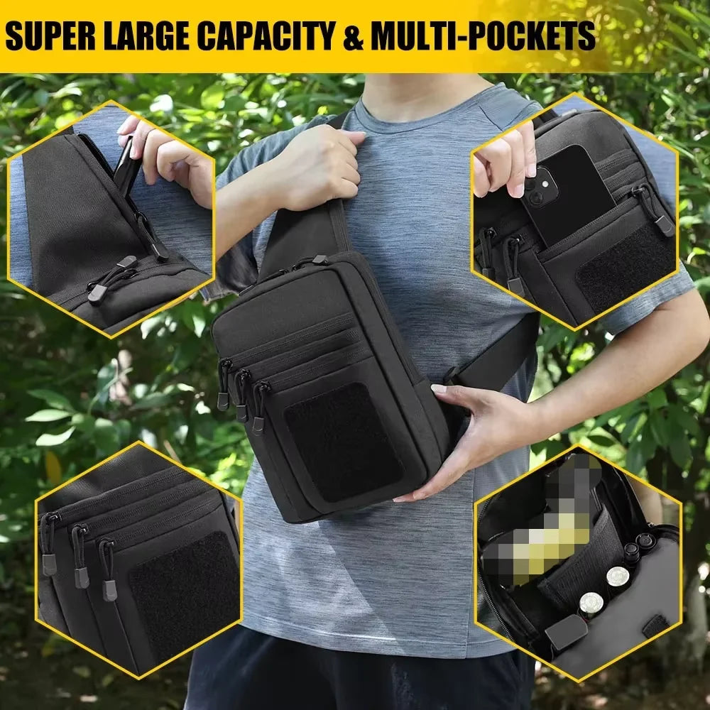 Molitica Tactical Gun Bag Tactical Chest Bag Nylon Holster EDC Tool Bag CCW Shoulder Sling Bag