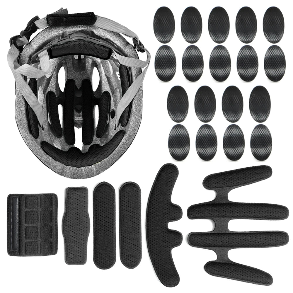 24 Pcs/Set Universal Helmet Inner Padding Kits Replacement Sealed Sponge for Motorcycle Bicycle Cycling Foam Protection Pads Set