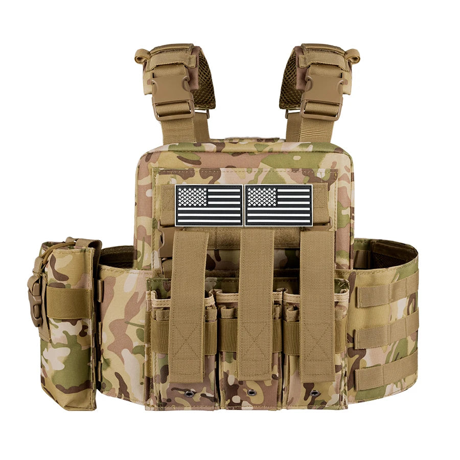 Wear resistant and tear resistant outdoor adventure vest with large capacity accessory bag on the back
