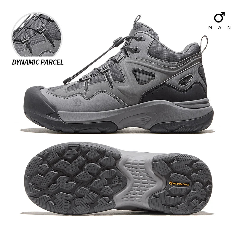 GOLDEN CMAEL Outdoor Hiking Shoes Men Women Height Increased Non-slip High-top Mountaineering Boots for Men Shock-absorbing