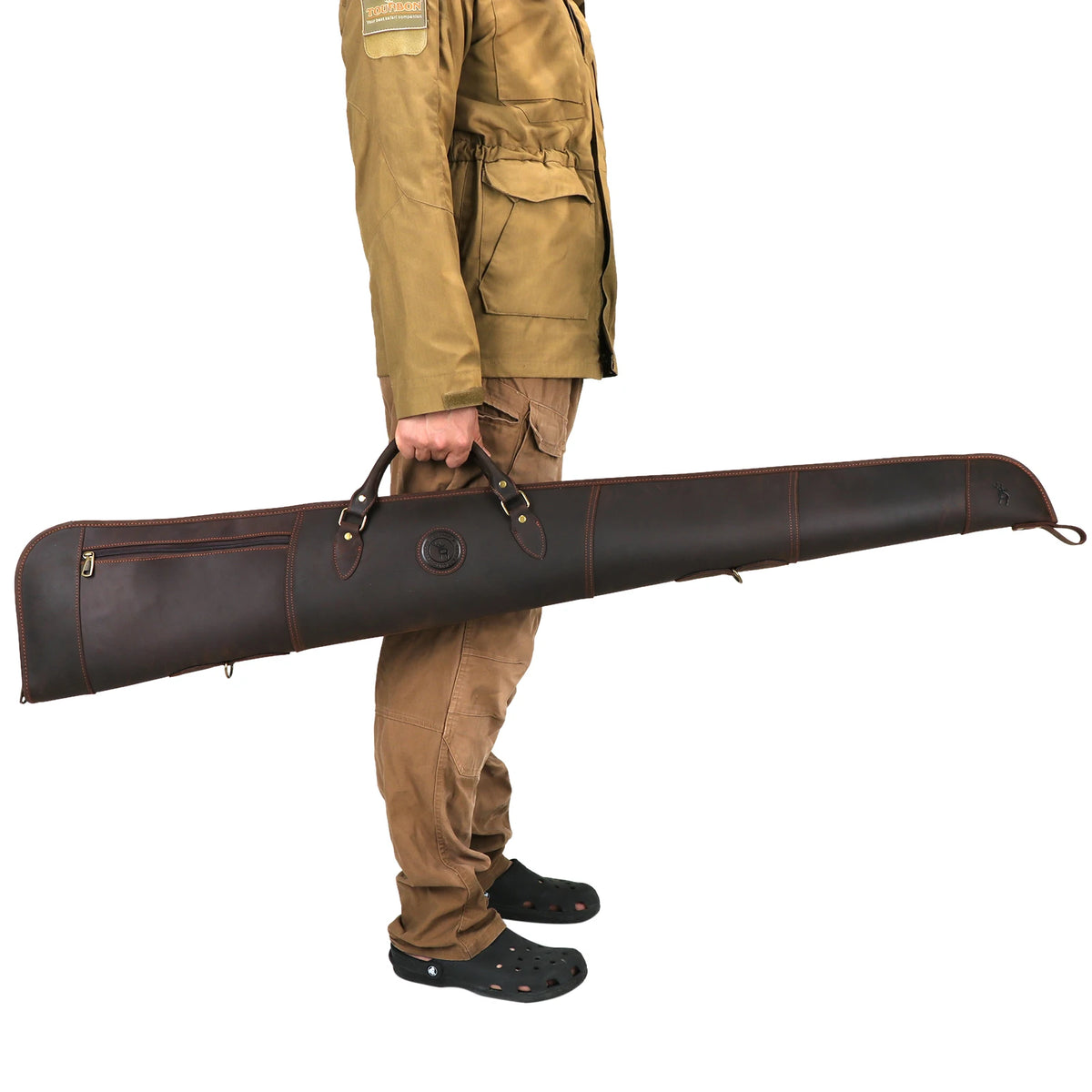 Tourbon Hunting Accessories Shotgun Case Leather Gun Carry Bag Slip Soft Padded with Shoulder Strap Shooting