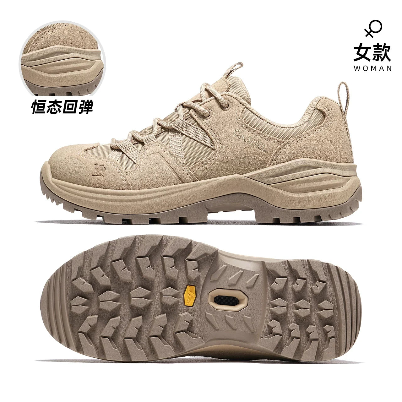 Golden Camel Hiking Shoes for Men Outdoor Sports Camping Hunting Walking Shoe Suede Genuine Leather Breathable Sneaker Non-slip