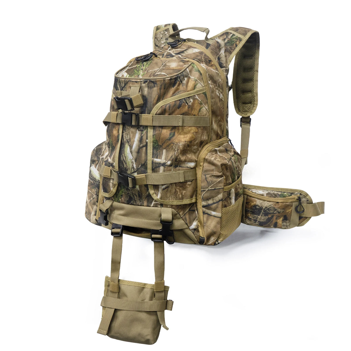 WESTTUNE Hunting Backpack Outdoor Hunting Pack with Rifle Holder Waterproof Camping Strategic Backpack for Bow Gun Carry System