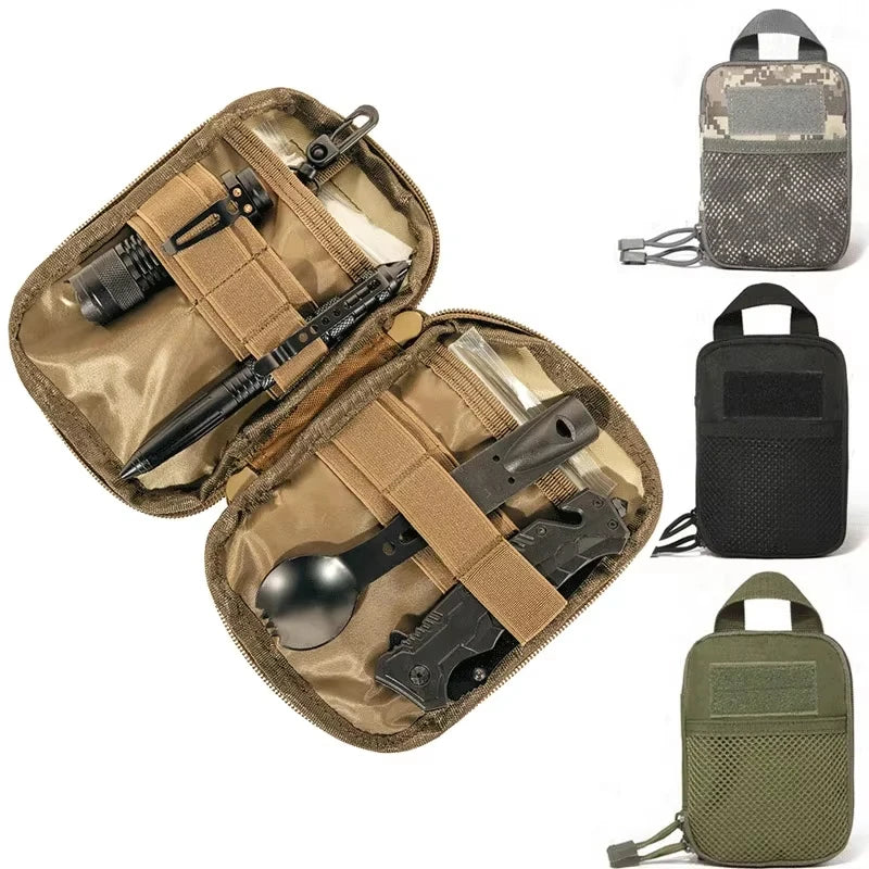 Outdoor Tactical First Aid Kit Small EMT Medical Bag MOLLE Accessory Hunting Camping Hiking CS Phone Bag (18X14X2CM)