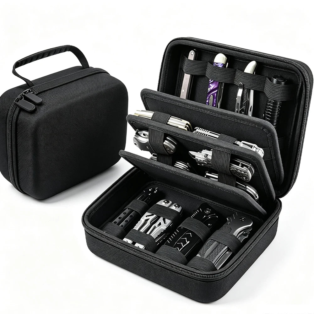 16-24 Folding Knives Storage Case Pocket Knife Display Case Hunting EDC Knives Collection Holder Tactical Knife Bag Organizer