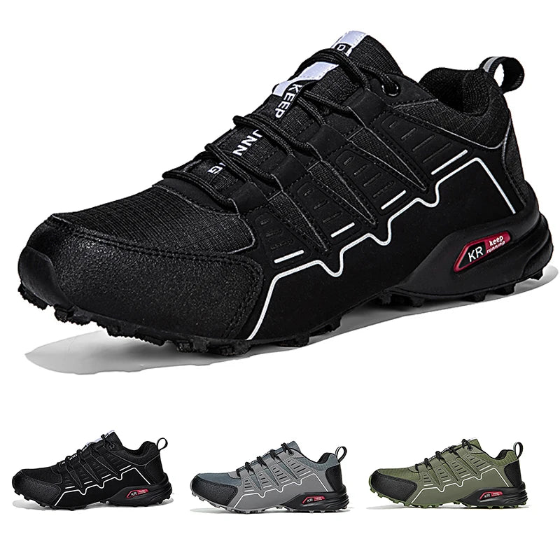 Men Waterproof Hiking Shoes PU Leather Outdoor Shoes Wear-Resistant Hiking Hunting Tactical Sports Shoes Size 39-47