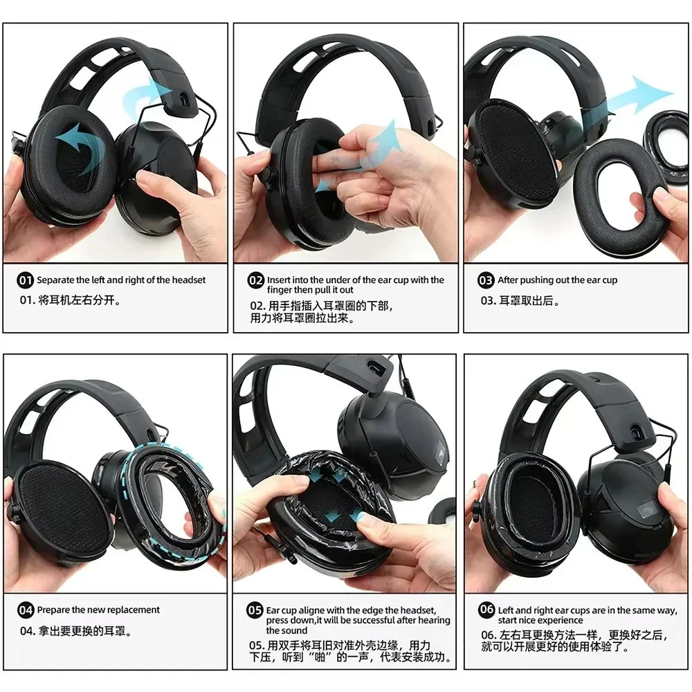 5pcs Gel Ear Pads for 3M PELTOR Earmuffs, Personal Protective Equipment ,Comfort Replacement Ear Muffs Cushions