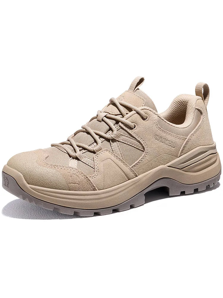 Golden Camel Hiking Shoes for Men Outdoor Sports Camping Hunting Walking Shoe Suede Genuine Leather Breathable Sneaker Non-slip