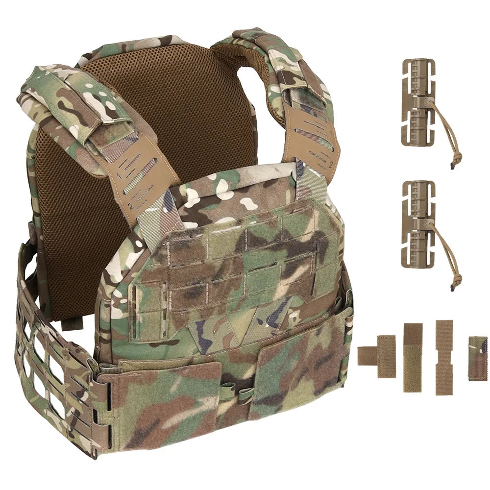 New 2.0 Tactical KZ Plate Carrier Low-Profile K-0 Hunting Vest Quick Release Cummerbund MOLLE Mesh Comfort Lightweight Gear