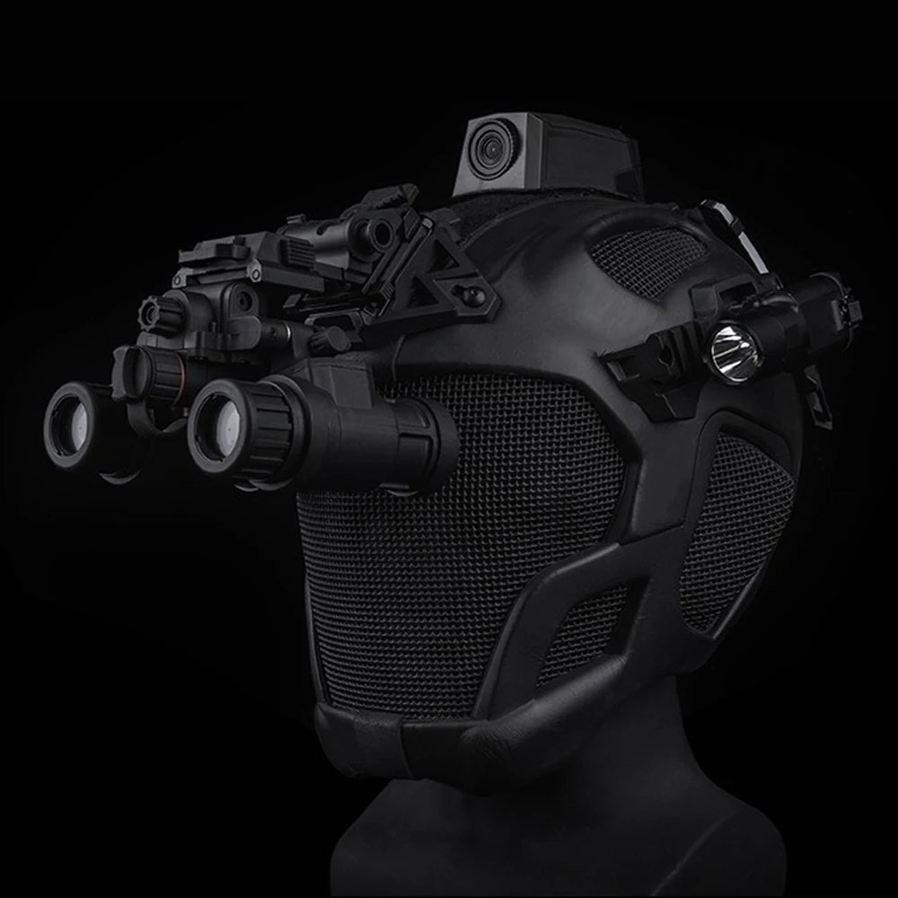 Full Protection Tactical Helmet Militar Hunting Airsoft Paintball CS Steel Mesh Safety Face Mask EVA Lightweight Punk Cosplay