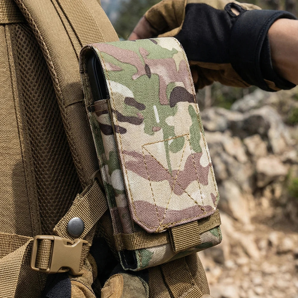 Tactical Phone Bag Molle Sport Waist Belt Phone Pouch Outdoor Waterproof Nylon EDC Mobile Phone Bag Sport Hunting Camo Bags