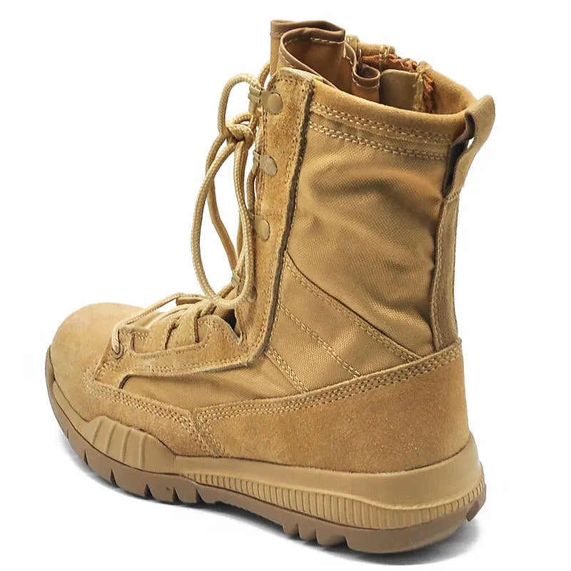 Topfight Ultra Light Sand Men Tactical Boots High Tube Women Special Forces Field Boot Outdoor Anti Slip Hiking Shoes Side Zip