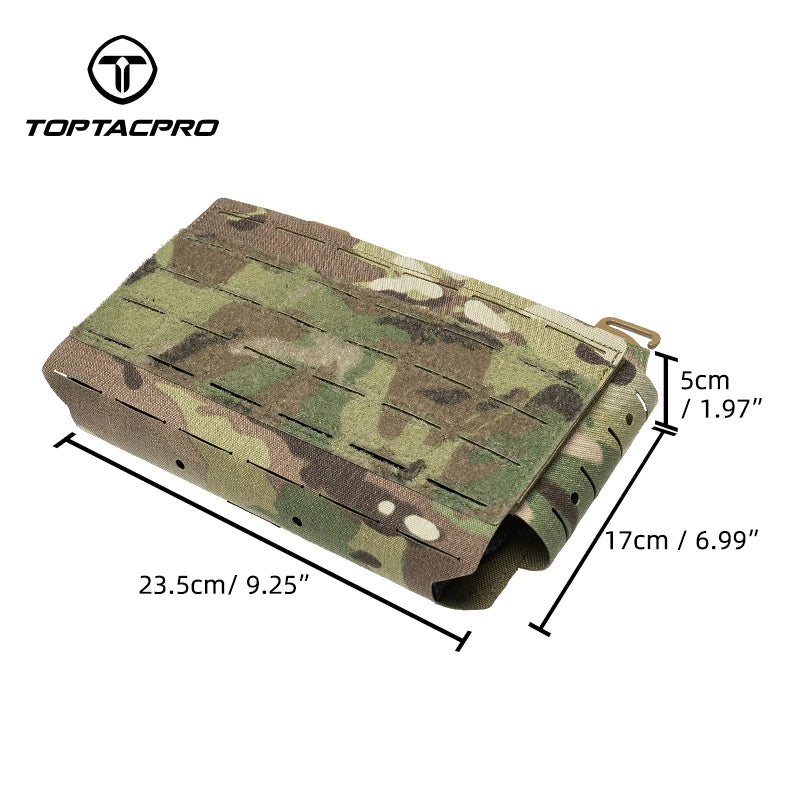 TOPTACPRO Tactical Front Panel Multifunctional Chest Rig Front Panel Laser Cut G Hook Buckles MOLLE Front Pouch 8539