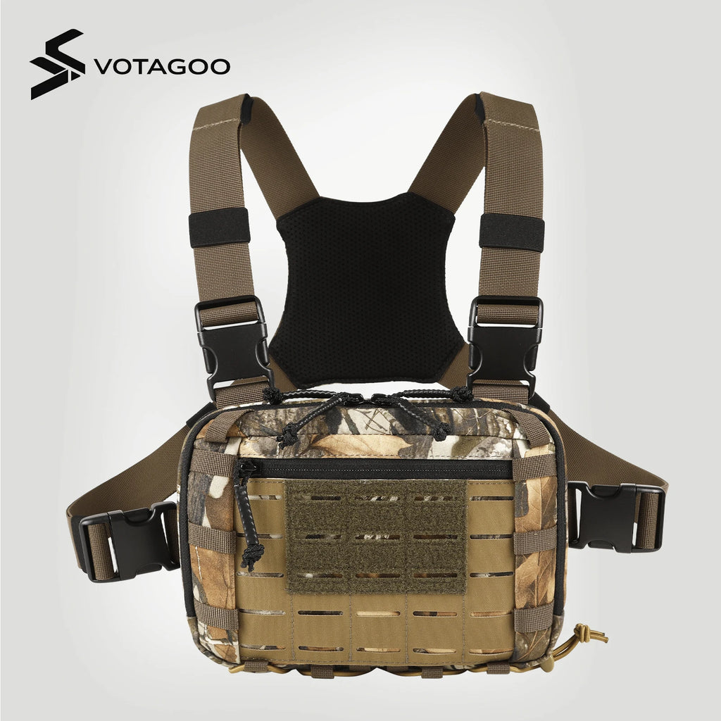 VOTAGOO Tactical Chest Bag 2L – EDC Molle Chest Rig CCW Compartment Adjustable Strap Outdoor Gear Practical Equipment Pouch