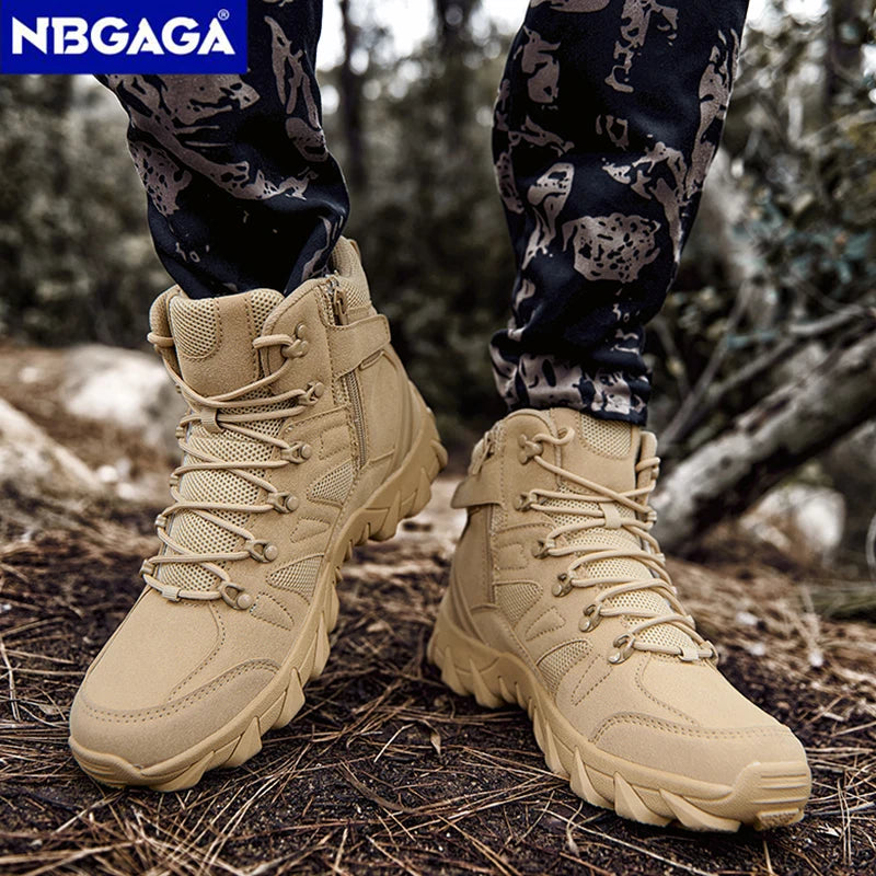 Men's Tactical Hiking Boots, Plus Size Anti-wear Rapid Response Outdoor Combat Training Boots for Hunting Fishing