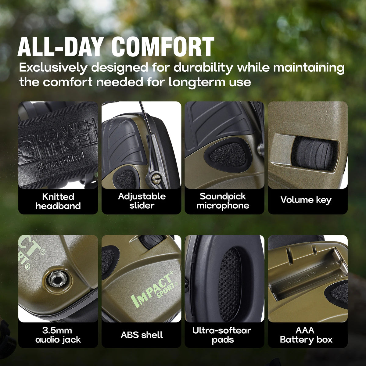 Honeywell Tactical Electronic Earmuffs - Noise Cancelling & Sound Amplification for Shooting Hearing Protection