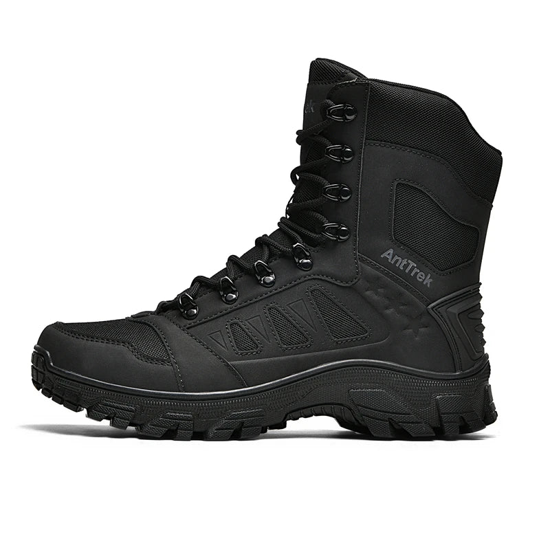 CHRLCK Men's Anti-slip Hiking Boots Waterproof Mountaineering Shoes High Top Outsole Cushioning Wear-resistant Tactical Shoes