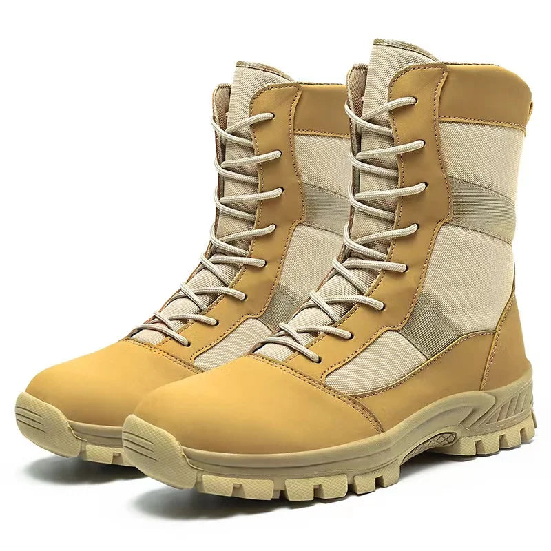 Lynjacye High Top Big Size 47 46 Lightweight Man Tactical Boots Combat Anti-Collision Training Lace Up Waterproof Outdoor Boots