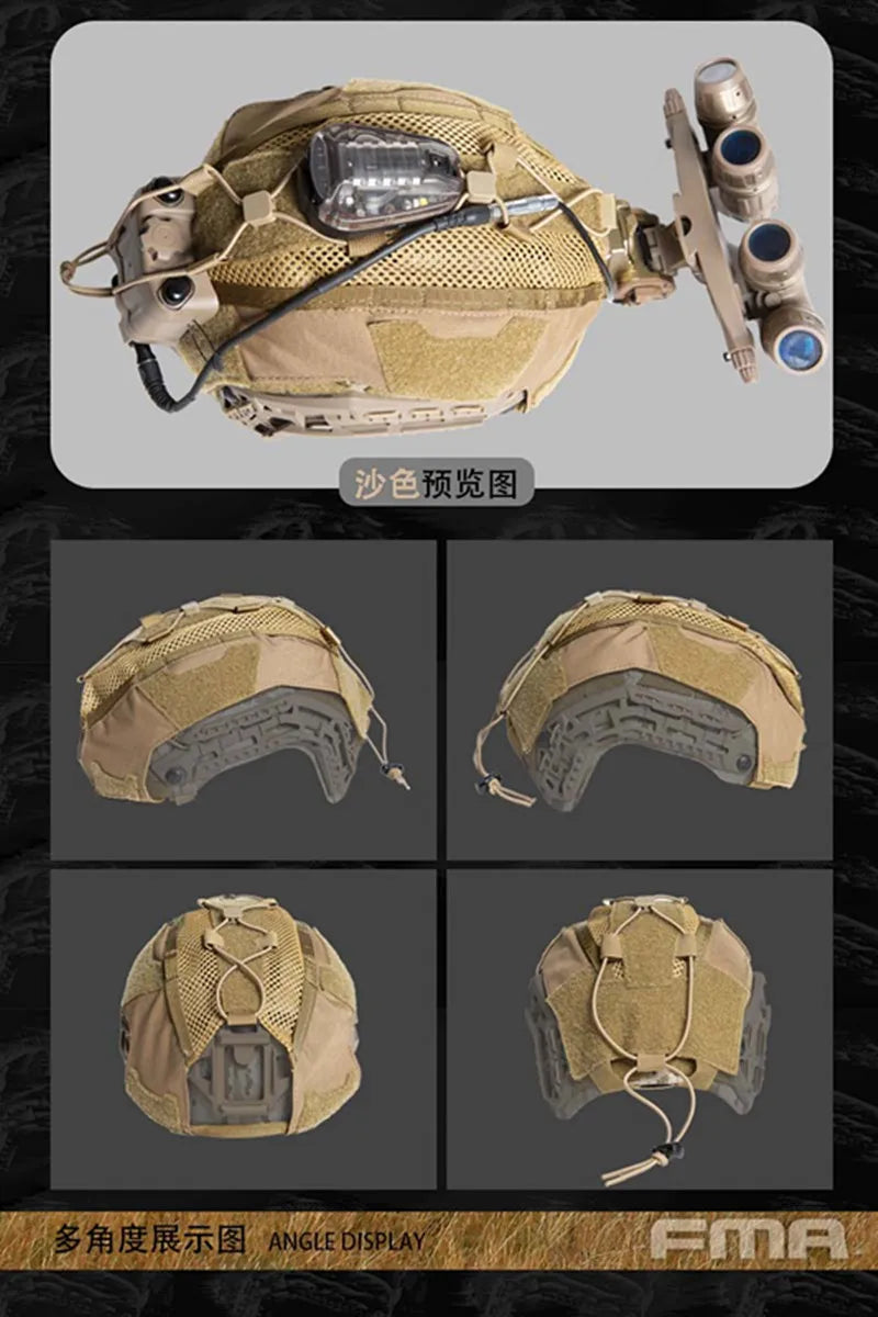 FMA High Cut Helmet Cover Tactical Caiman Helmet Cloth BK/DE/MC