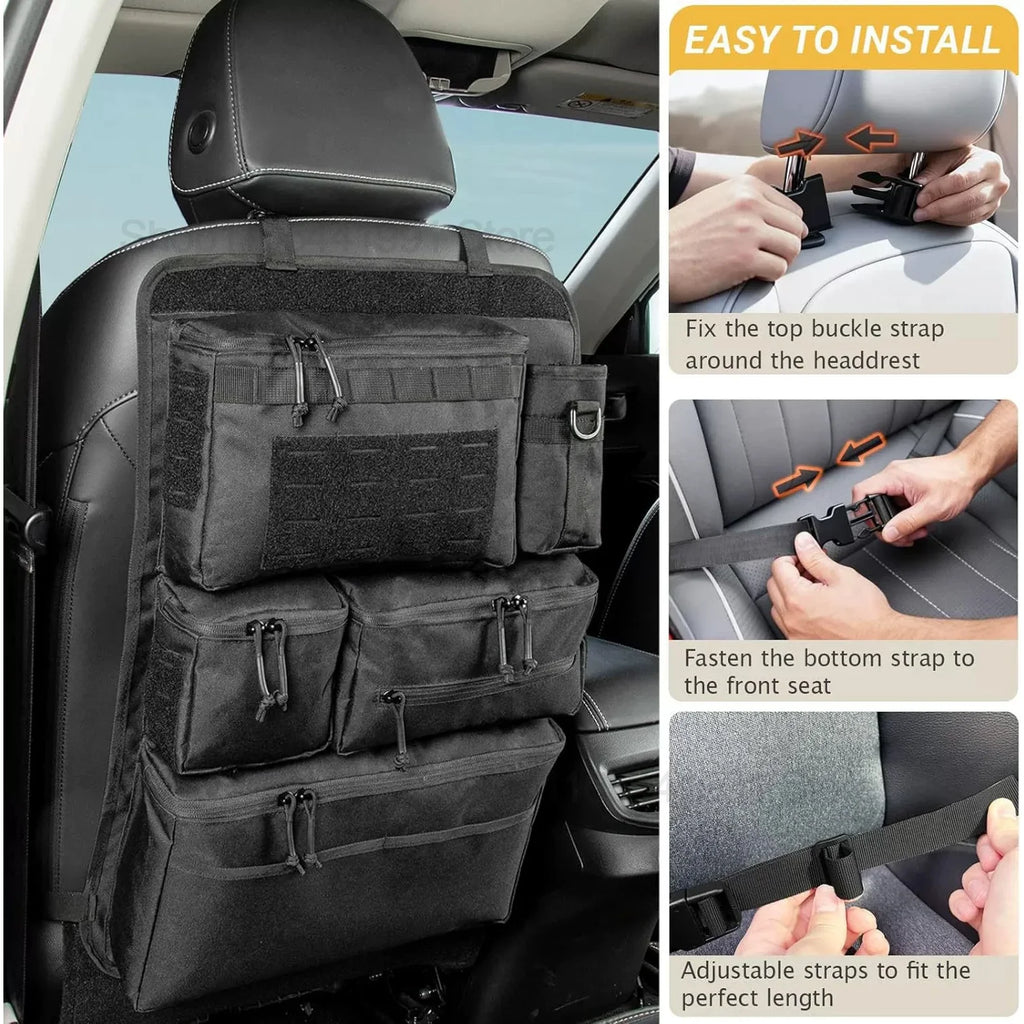 Oxford Tactical Storage Bag for Car Rear Seat Multifunctional Luggage Organizer Storage Bag Hanging Rear Seat Bag for Outdoor