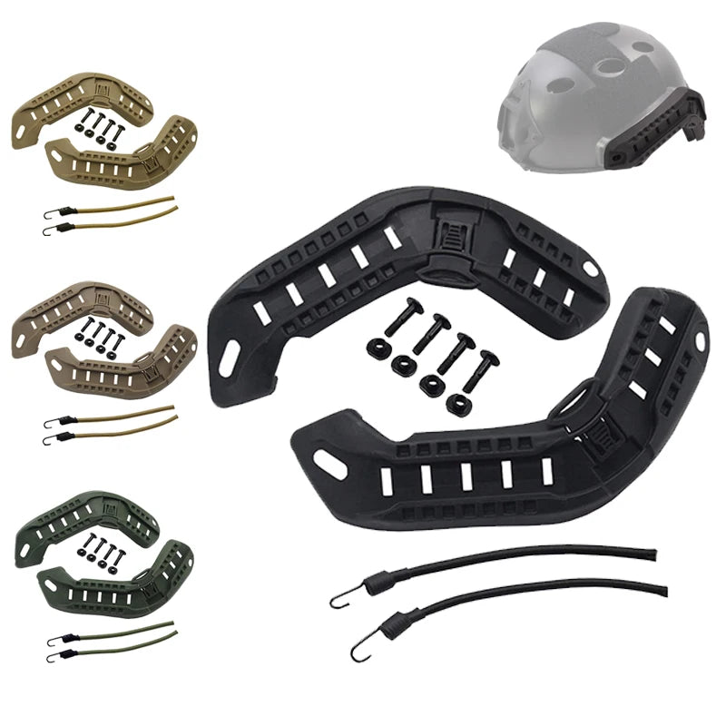 BOOIU Tactical Helmet MICH2000 Nylon ARC Helmet Rail Adapter Side Rail With Lanyl Military Air Gun Helmet Accessory