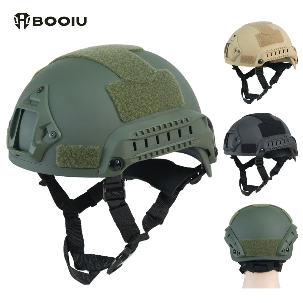 BOOIU Tactical Helmet MICH 2001 High Cut MH Tactical ABS Helmet Outdoor CS Hunting Riding Protect Equipment Airsoft Helmet