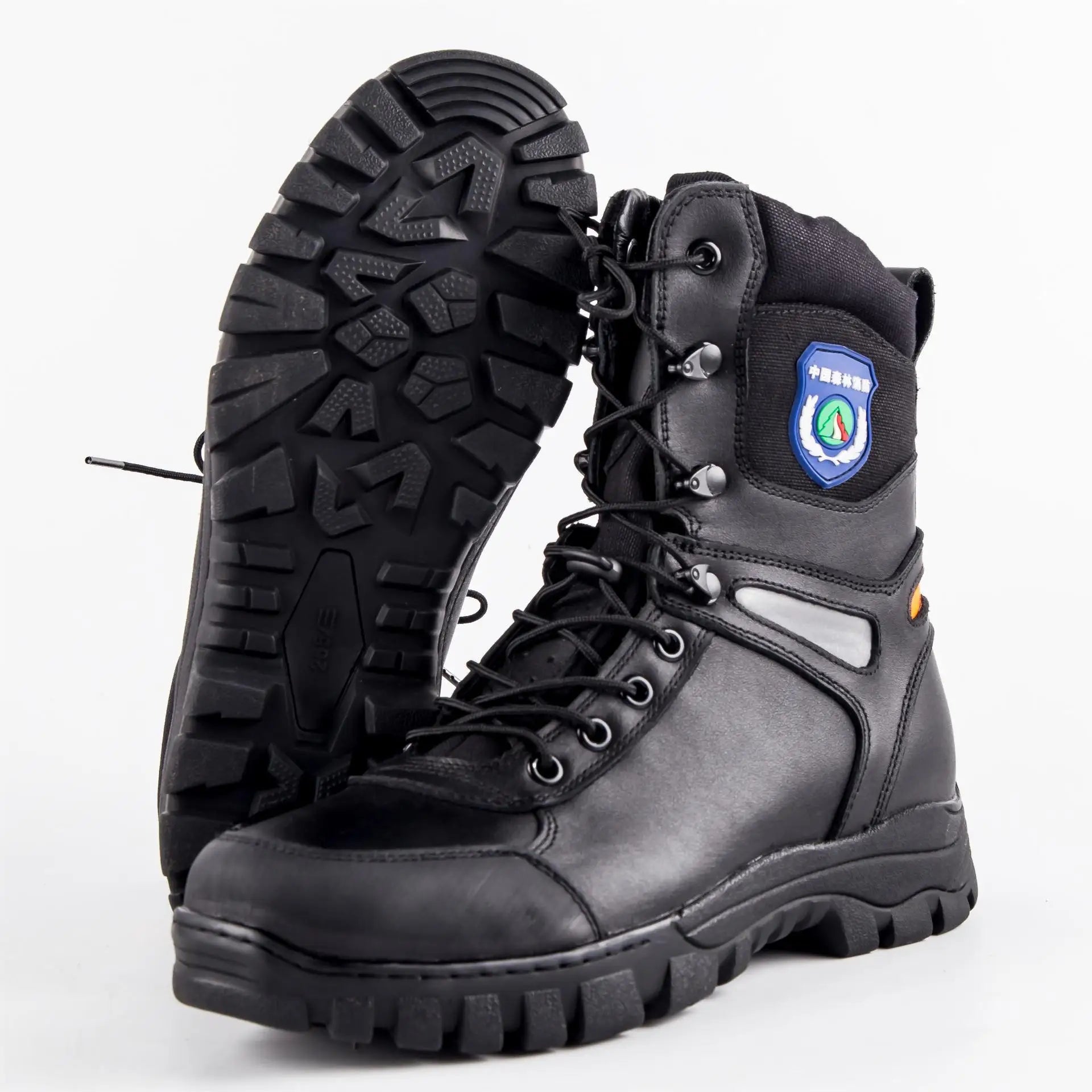 Anti Smashing Puncture Cowhide Material Forest Protection Combat Boots Emergency Rescue Outdoor Hunting Protective Labor Shoes