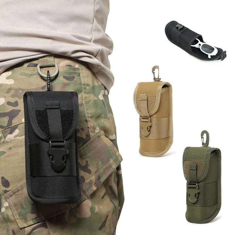 Outdoor Hard Shell Sunglasses Pouch EDC Molle Glasses Pack Utility Hiking Hunting Accessories Thicken Sunglasses Case