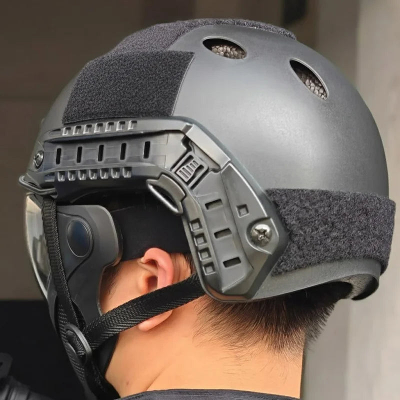 PJ Type Tactical Paintball Airsoft Fast Helmet Black : Sports & Outdoors