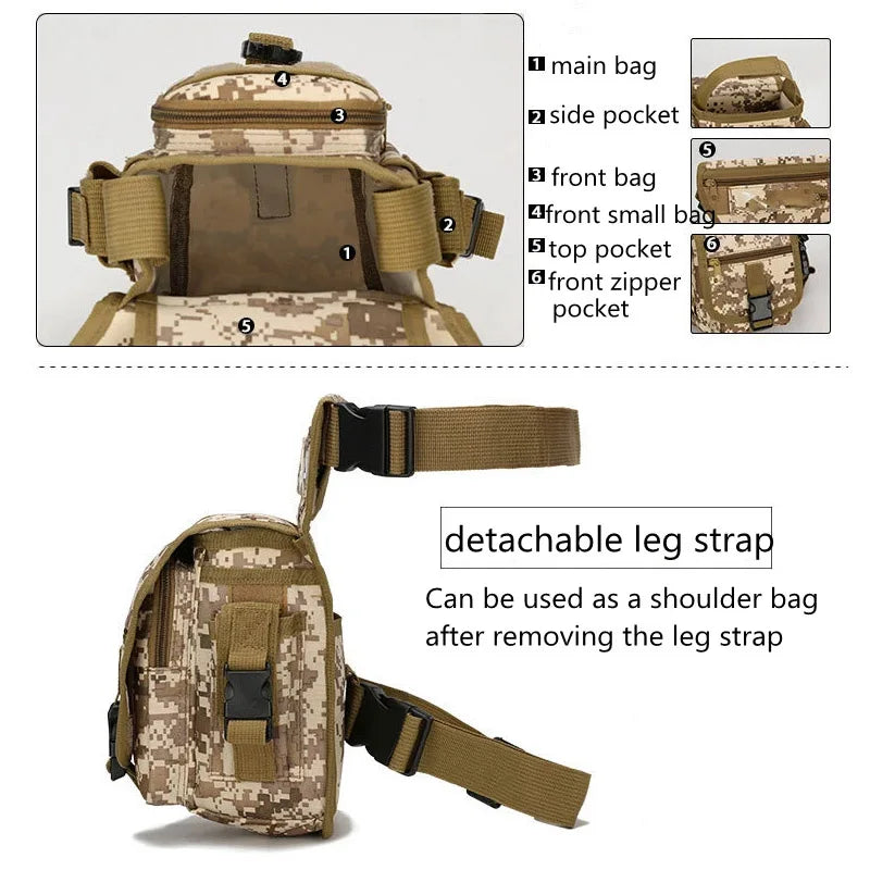 Tactical Leg Drop Bag Multi Functional Waist Bag Adjustable Thigh Strap Hiking Exercise Bicycle Waterproof Nylon Camping Bag