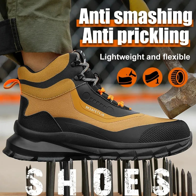 New Fashion 2024 Lightweight Work Boots Indestructible Safety Shoes Men Steel Cap Puncture-Proof Sneakers Male Footwear